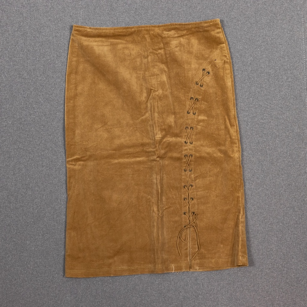 NWT Vintage Corduroy Lace Up Detail Pencil Skirt